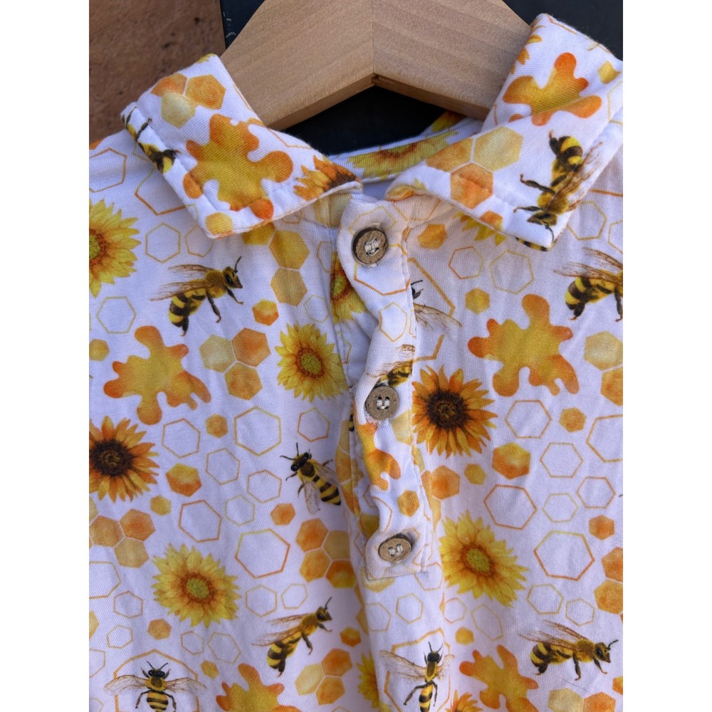 Meraki Hollow 3T Bamboo Viscose Bee Sunflower Lounge Shirt Shorts Set Toddler - Picture 4 of 6